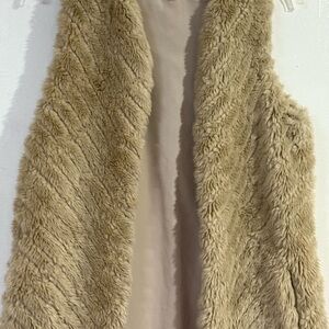 Faux Fur Vest in Tan
